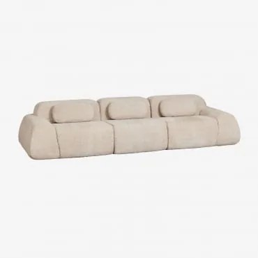 Sofá Modular De 3 Peças Em Chenille Embalado A Vácuo Merida Chenille Grossa Bege Tapioca - Sklum