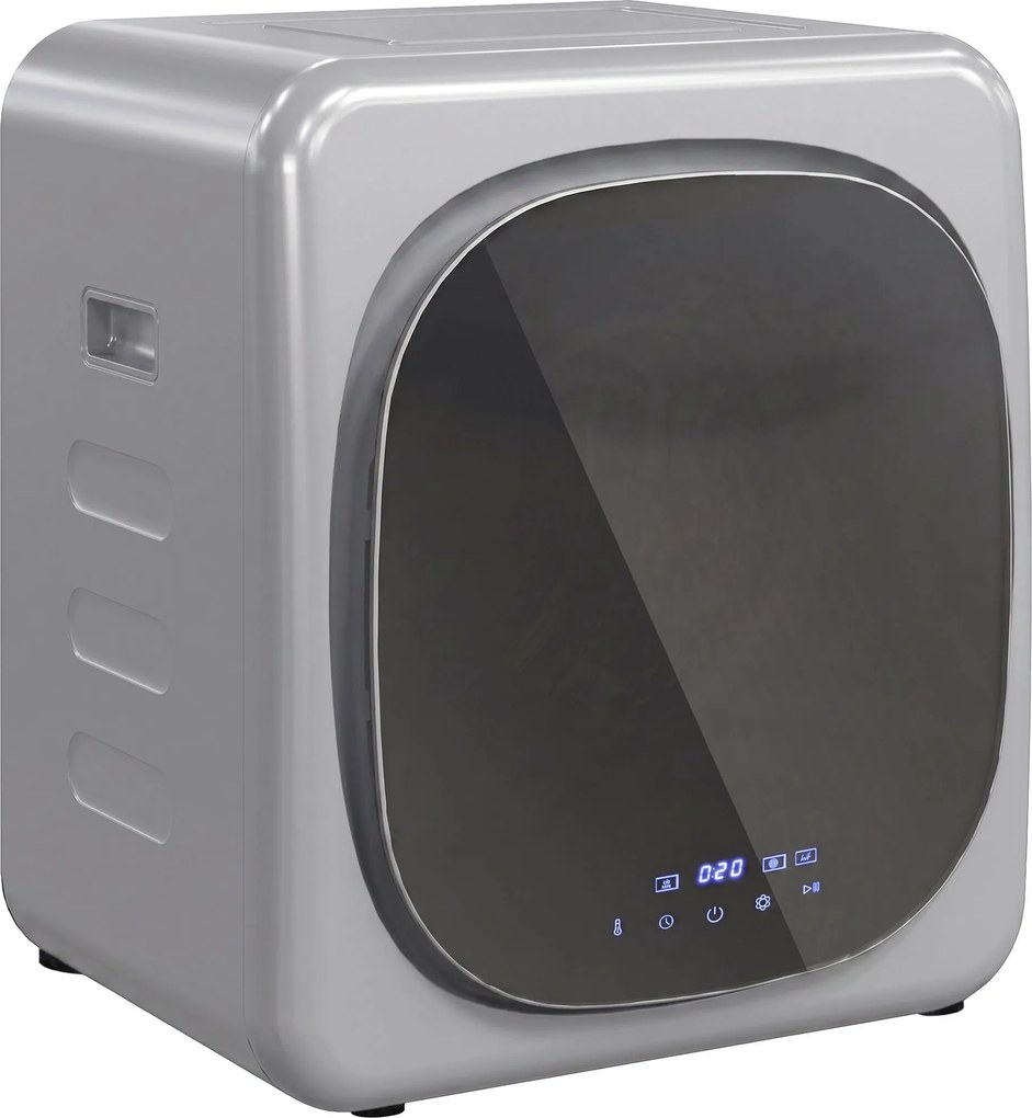 HOMCOM Máquina de Secar Roupa de Exaustão 4 kg 800 W com Ecrã Tátil, Controlo de Tempo e Temperatura, Função Anti-rugas, Prata | Aosom Portugal