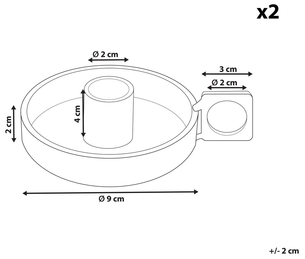 Conjunto de 2 castiçais em metal preto ø 9 cm CHORIO Beliani