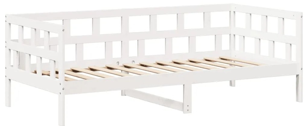 Sofá-cama com telhado 80x200 cm madeira de pinho maciça branco