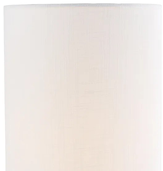 Candeeiro de mesa moderno preto com abat-jour em linho branco - Rich Moderno