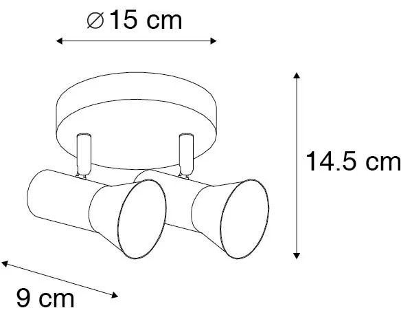 Spot de teto bronze giratório e inclinável ao redor - Karin 2 Design,Moderno,Retro