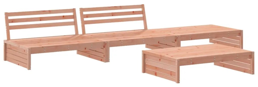 4 pcs conj. lounge jardim com almofadões madeira douglas maciça