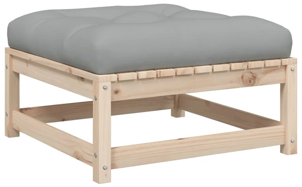 8 pcs conjunto sofás de jardim com almofadões pinho maciço