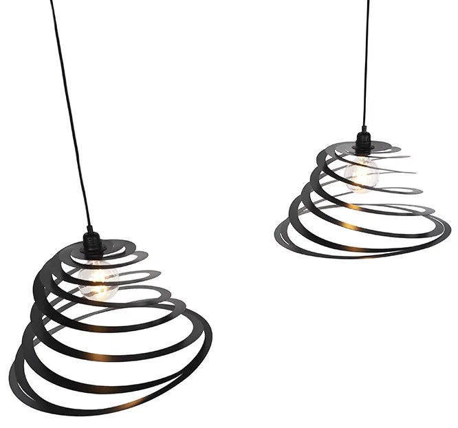 Candeeiro de suspensão design 2 luzes com abajur em espiral 50 cm - Scroll Design,Moderno