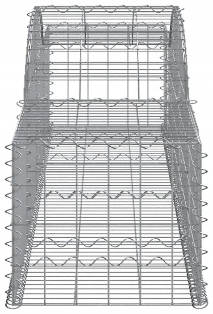 Cestos gabião arqueados 4 pcs 300x50x40/60 cm ferro galvanizado