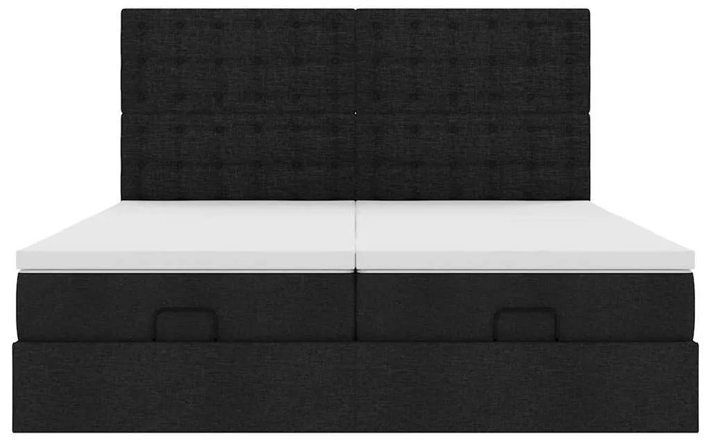 63 / 5,000vidaXL Estrutura de cama otomana com colchões tecido preto