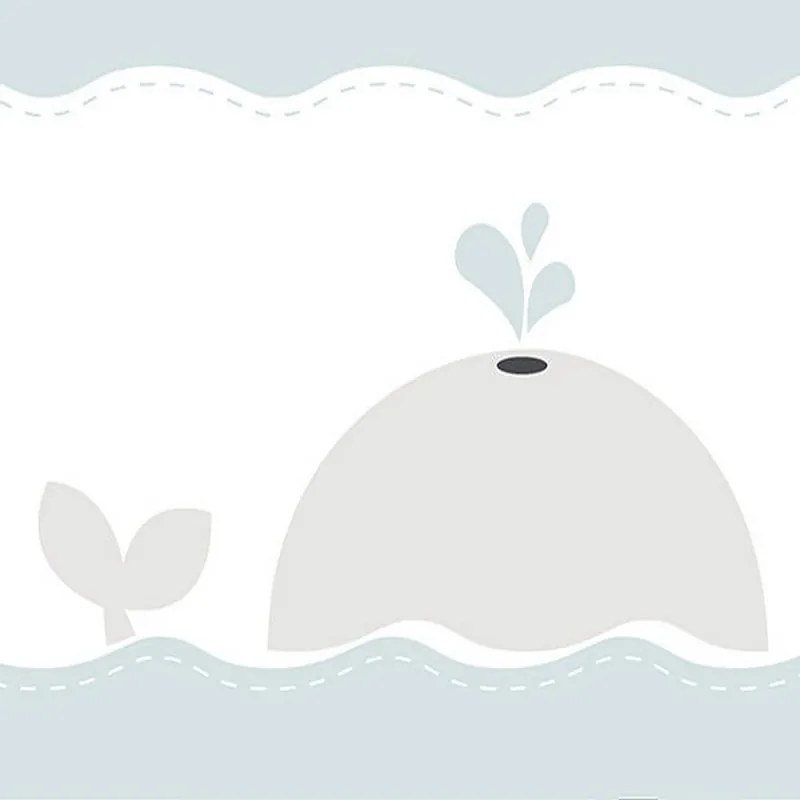 Papel Infantil LULLABY 243-2 Cenefa Baleine verde menta