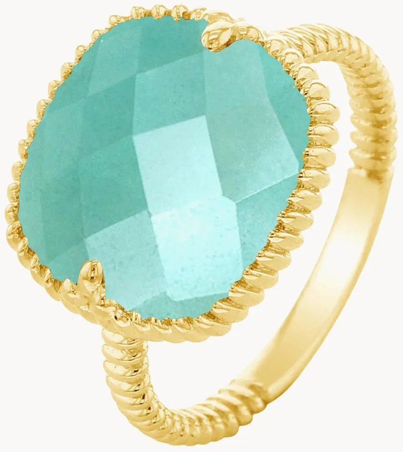 Anel banhado a ouro com amazonite Neo
