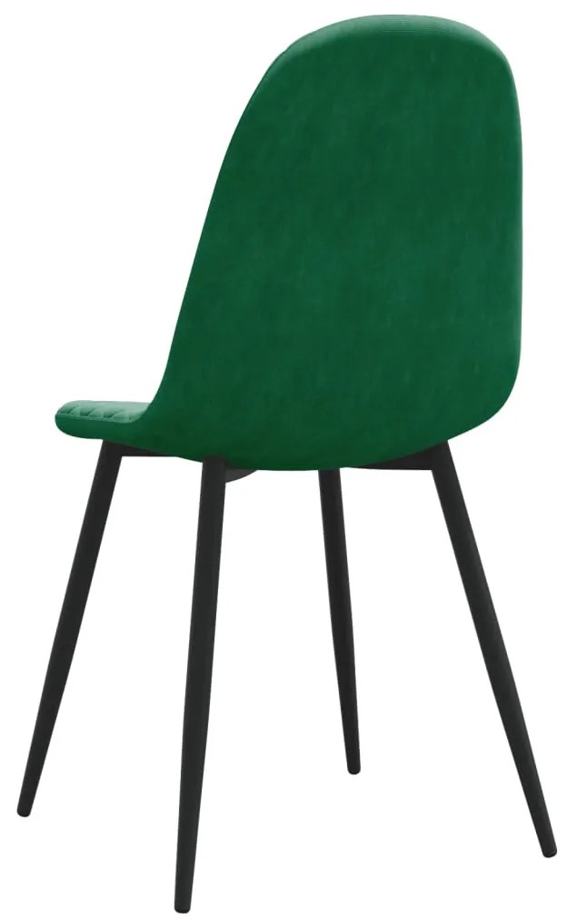 Cadeiras de jantar 4 pcs veludo verde-escuro