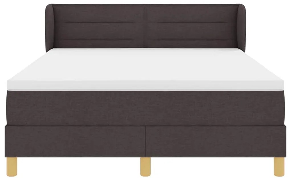 Cama Box com Colchão vidaXL Marrom Escuro 140x200 cm Tecido