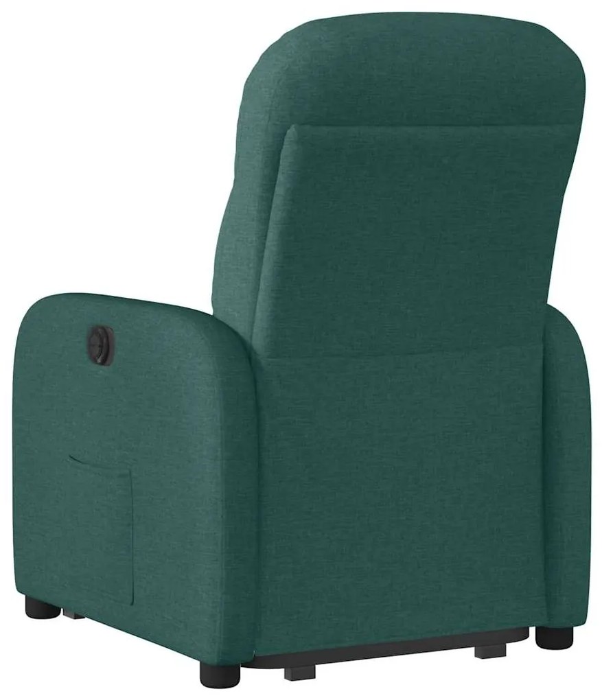 Poltrona reclinável elevatória tecido verde-escuro