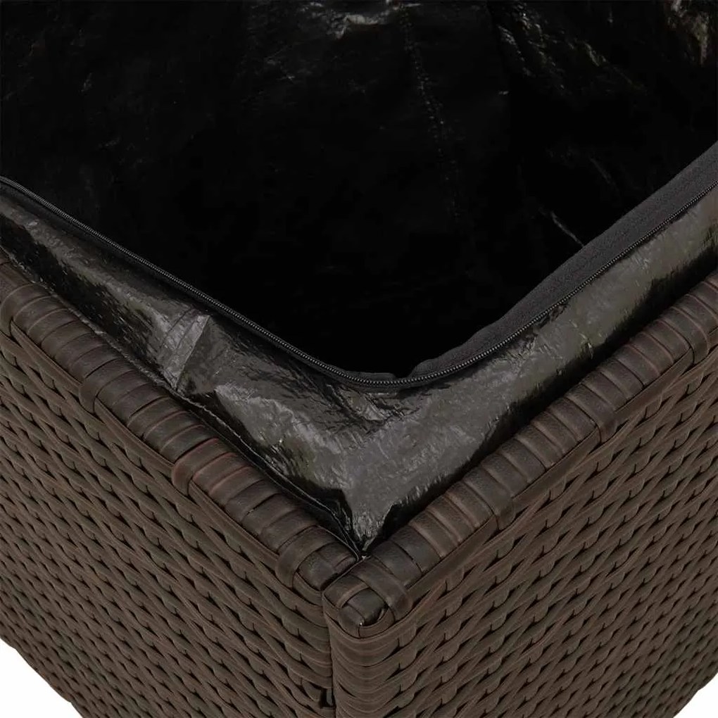 Bancos jardim com almofadas 2 unid 40x40x43 cm vime PE castanho