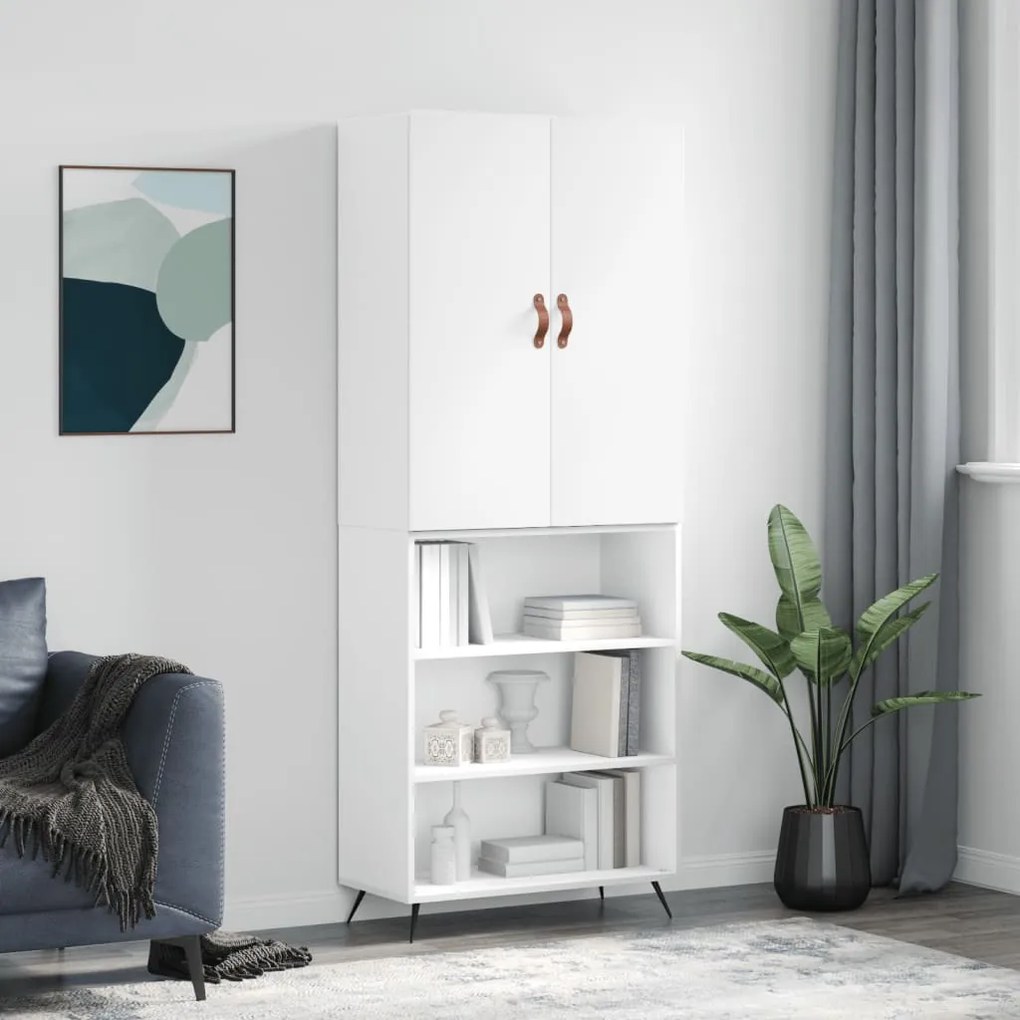 vidaXL Armário alto 69,5x34x180 cm derivados de madeira branco