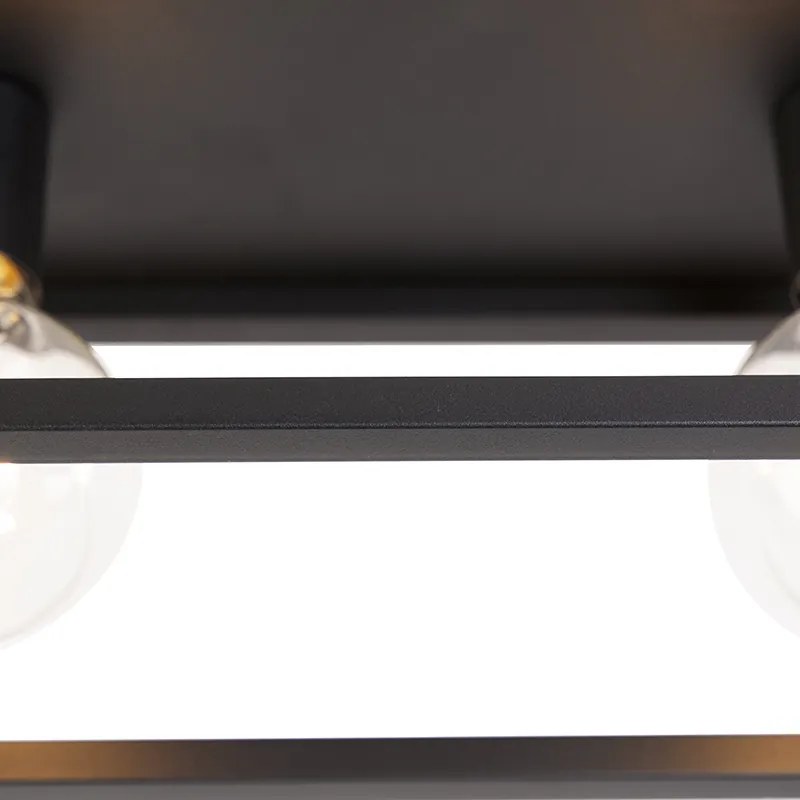 Candeeiro de teto industrial preto 99,5 cm 4 luzes - Cage