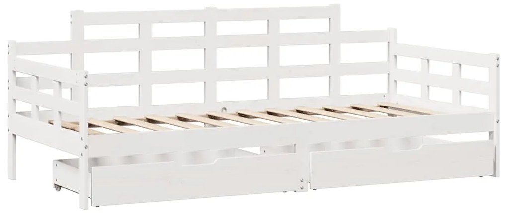 Sofá-cama com gavetas 80x200 cm madeira de pinho maciça