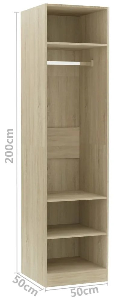 Roupeiro 50x50x200 cm contraplacado carvalho sonoma