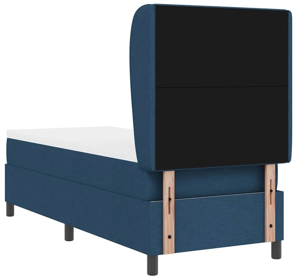 Cama Box com Colchão - Azul, 80x200 cm, Tecido