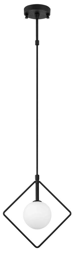 Candeeiro Suspenso Geometri – Preto e Branco – 24 x 12 cm