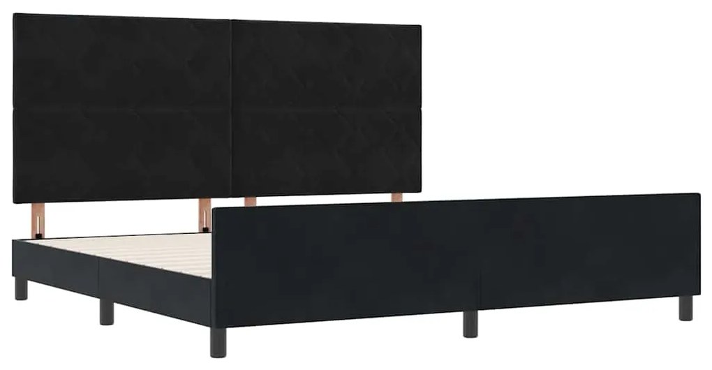 Cama de Veludo Preto vidaXL 200x200 cm