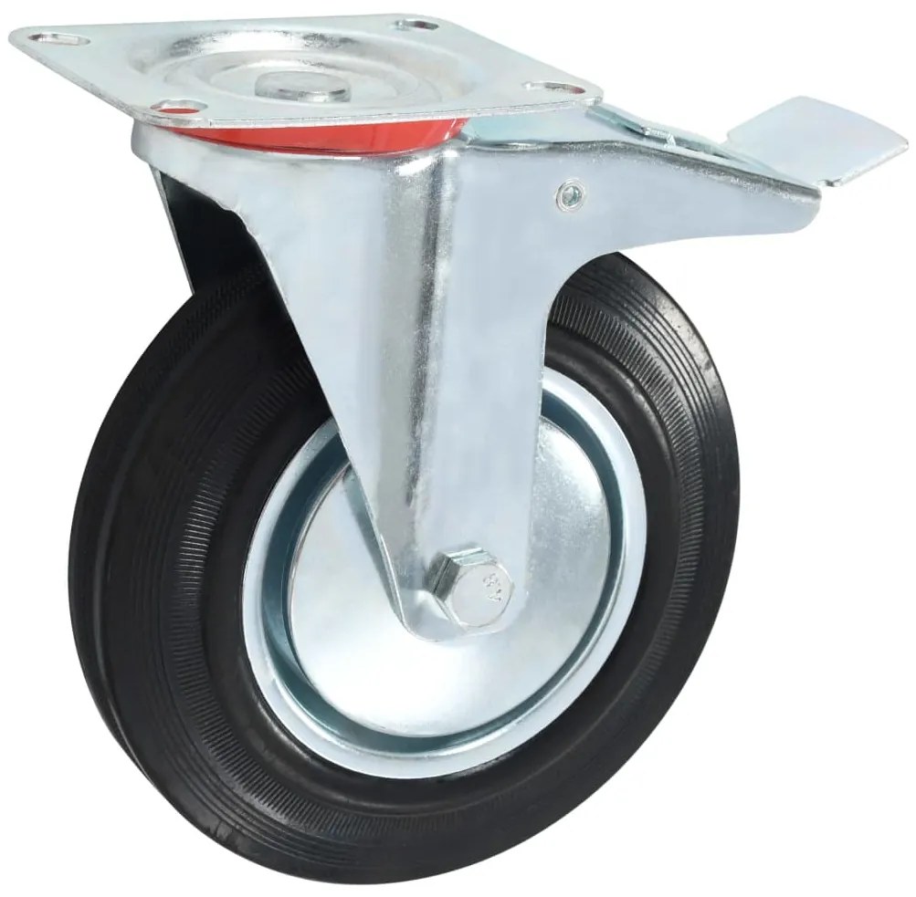 Rodas giratórias com travões duplos 4 pcs 200 mm