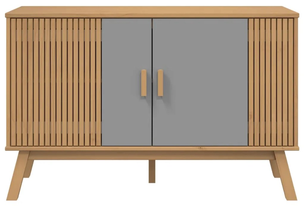 Aparador OLDEN 114x43x73,5 cm pinho maciço cinzento e castanho