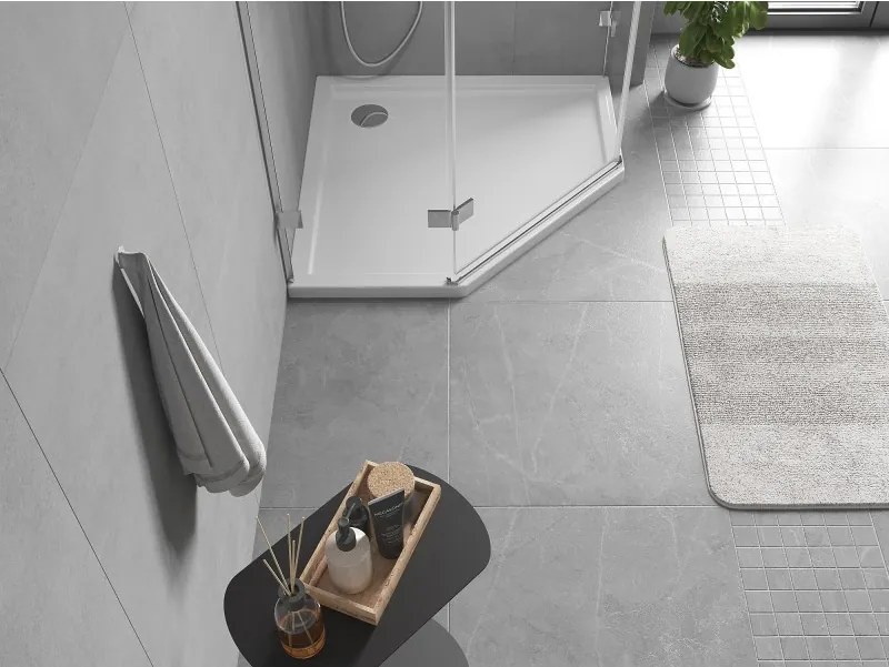 Mexen Flow base de duche pentagonal slim 80 x 80 cm, branco brilho - 46P108080