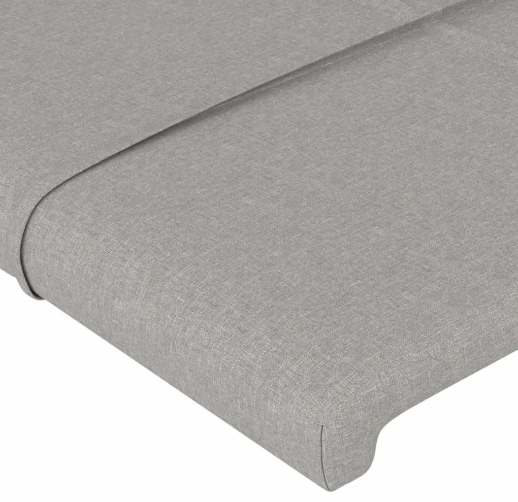 Estrutura de cama sem colchão 140x190 cm tecido cinzento-claro