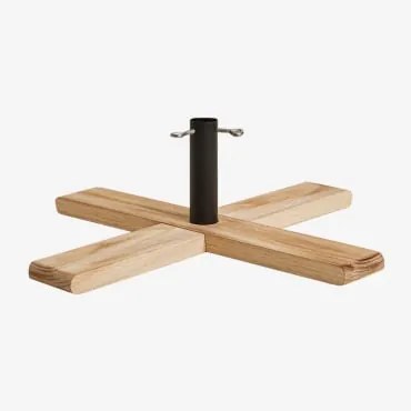 Suporte Para Árvore De Natal Em Madeira De Pinho E Ferro Beluvo Madeira Natural - Sklum