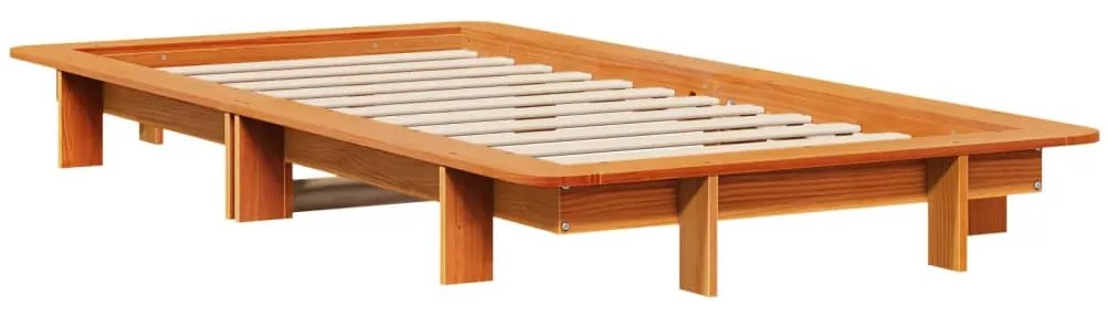 Cama sem colchão 100x200 cm pinho maciço castanho-mel