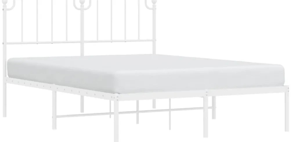 Estrutura de cama com cabeceira 140x200 cm metal branco