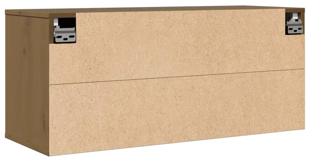 Armário de parede 80x30x35 cm pinho maciço castanho mel