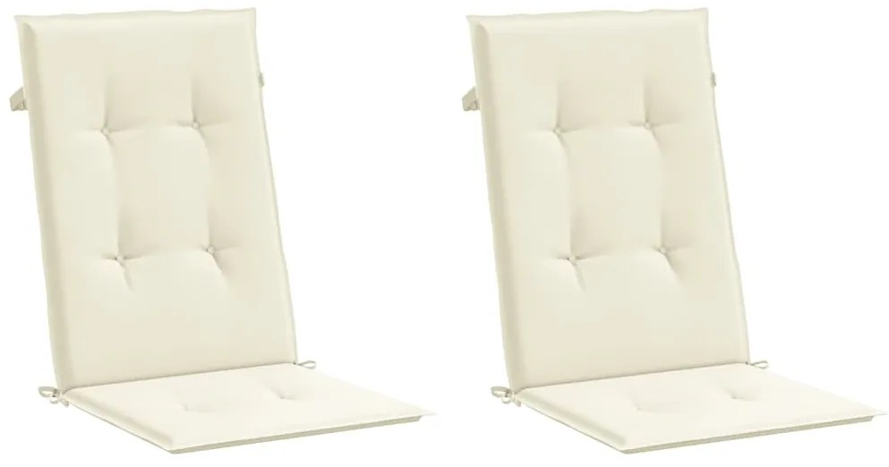 Almofadões para cadeiras altas de jardim 2 pcs tecido creme