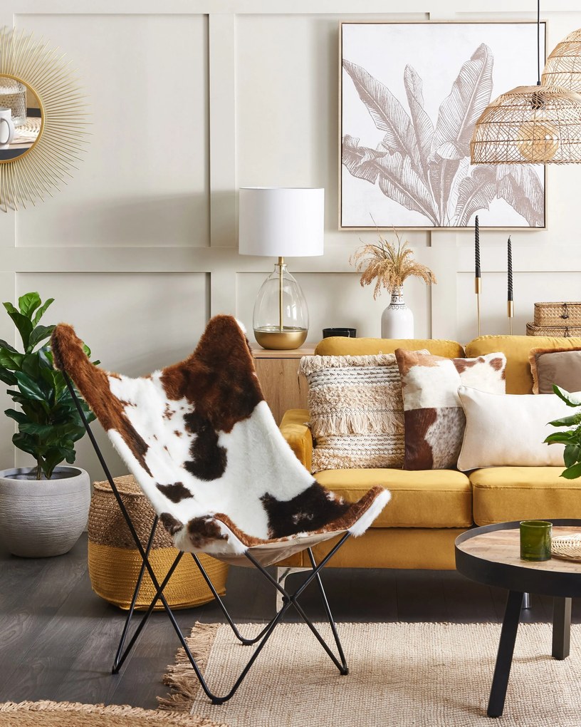 Quadro com motivo de folha de palmeira 83 x 83 cm castanho CARINI Beliani