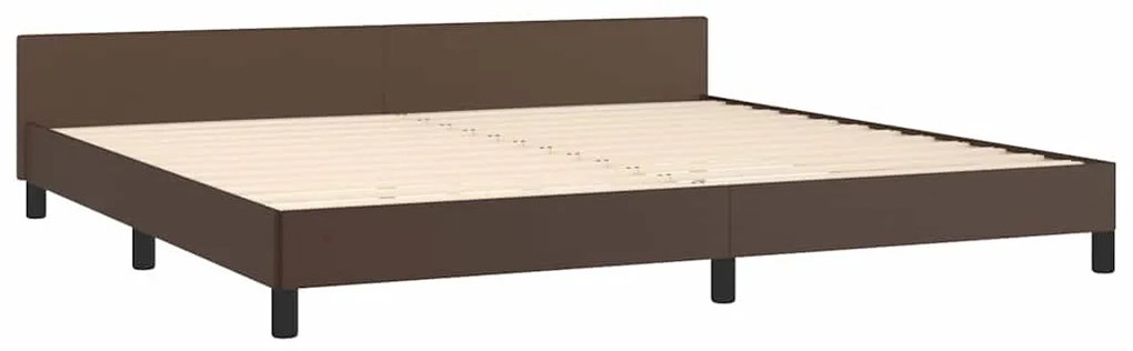 Estrutura de cama c/ cabeceira sem colchão 200x200 cm castanho