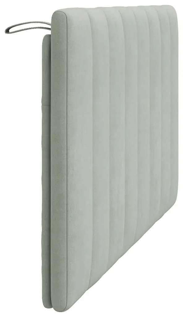 Almofadão de cabeceira 140 cm veludo cinzento-claro