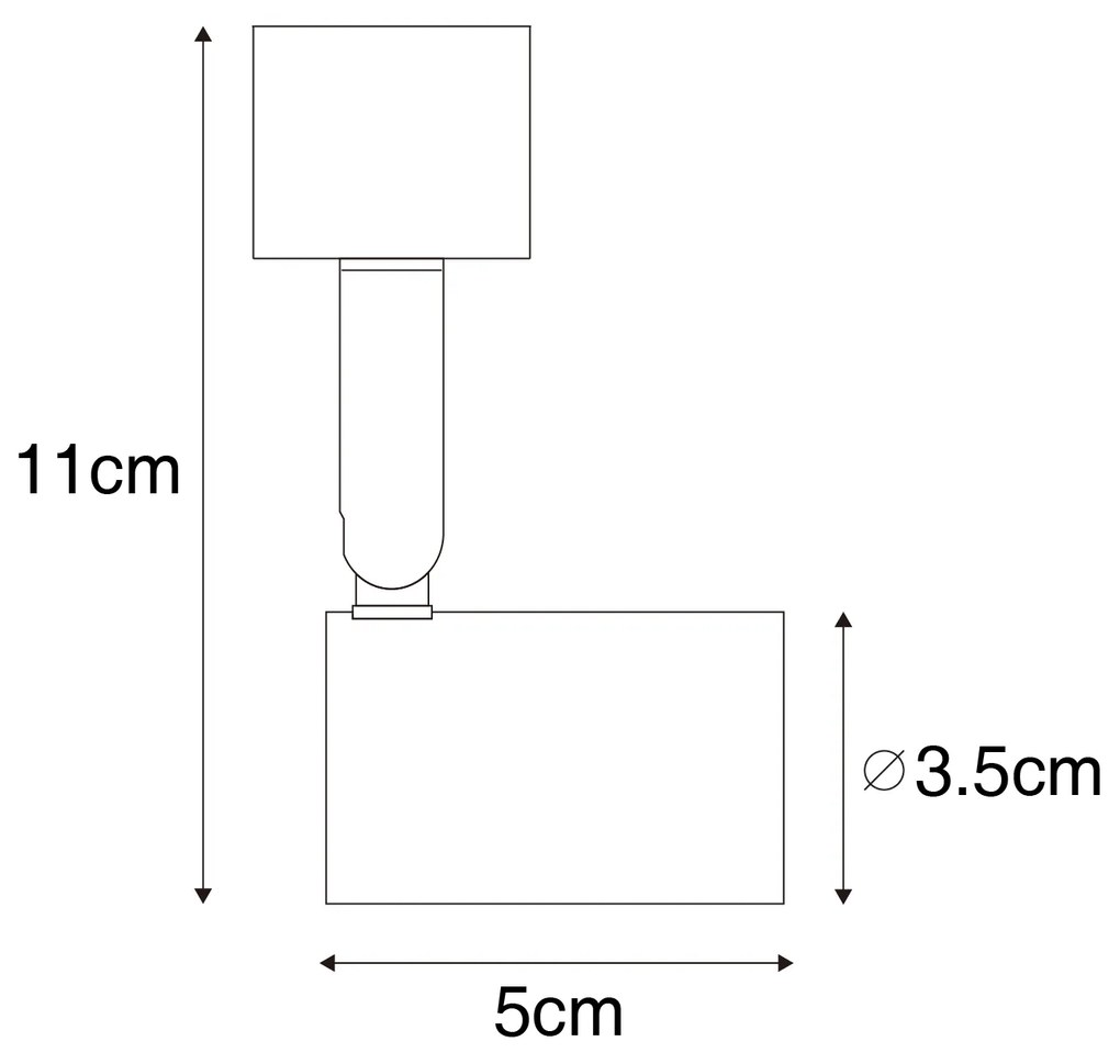 Foco de calha moderno preto monofásico - Jeany
