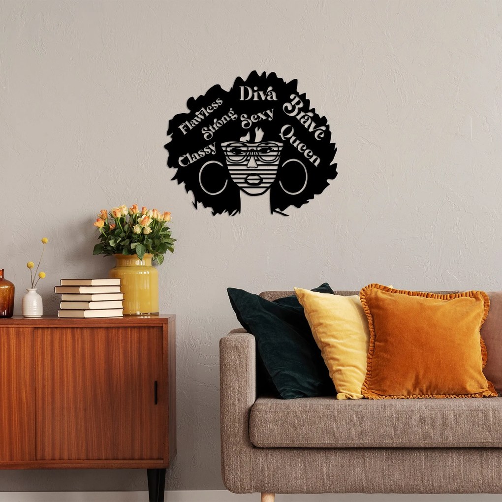 Acessório Decorativo de Parede Diva – Preto – 58 x 70 cm
