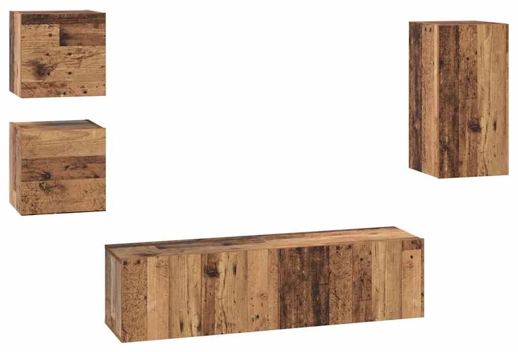 Conjunto de móvel de TV 5 pcs Madeira antiga 30.5 x 30 x 60 cm
