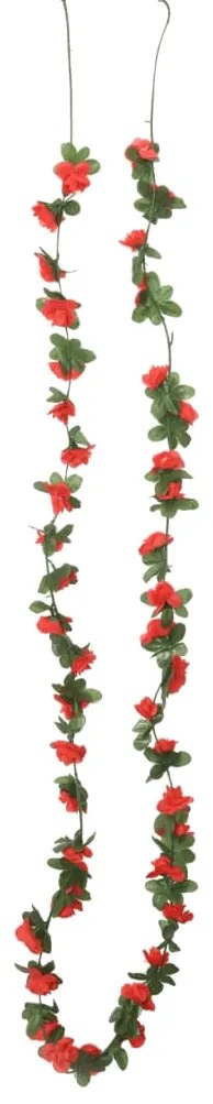 Grinaldas de flores de Natal 6 pcs 250 cm vermelho