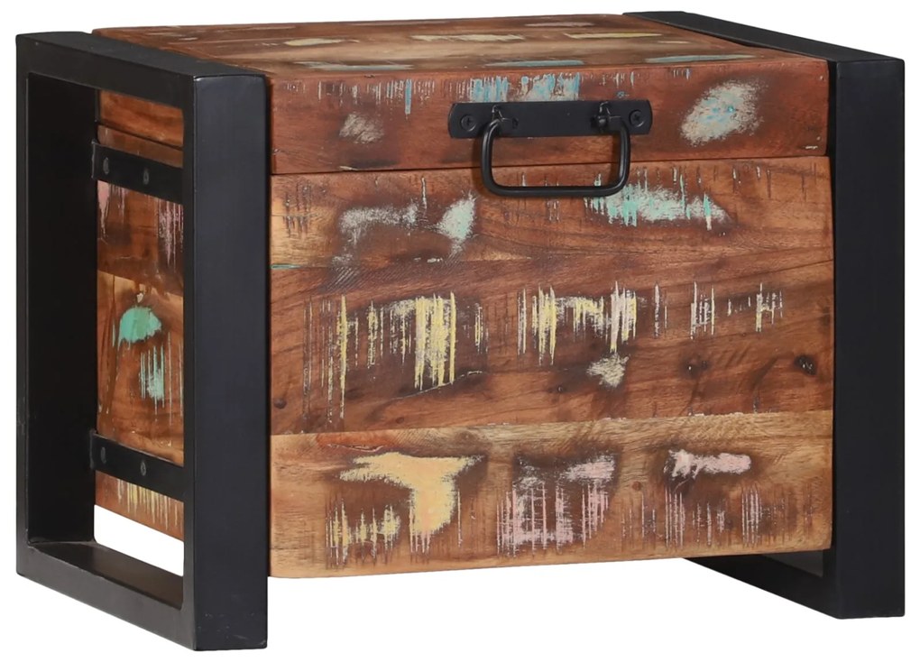 Baús de Armazenamento 40x30x30cm Madeira Recuperada e Metal