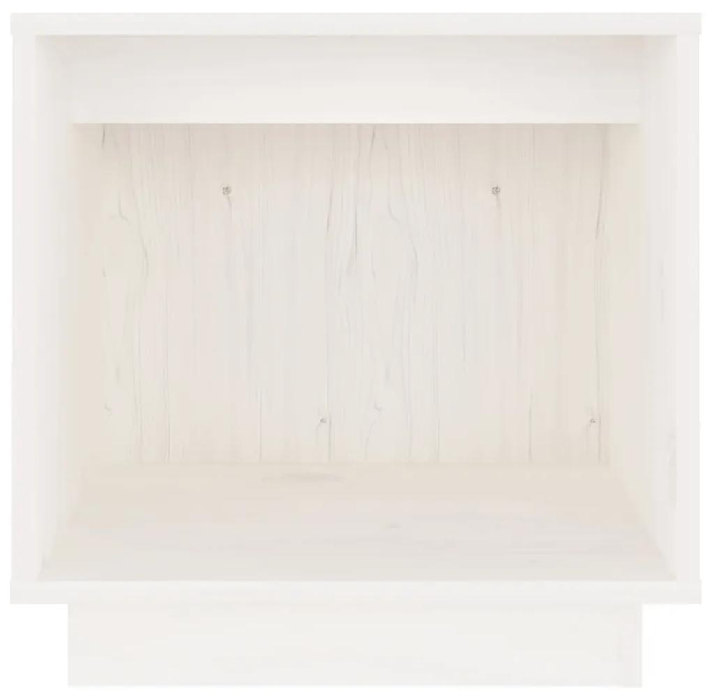 Mesa de cabeceira 40x30x40 cm madeira de pinho maciça branco