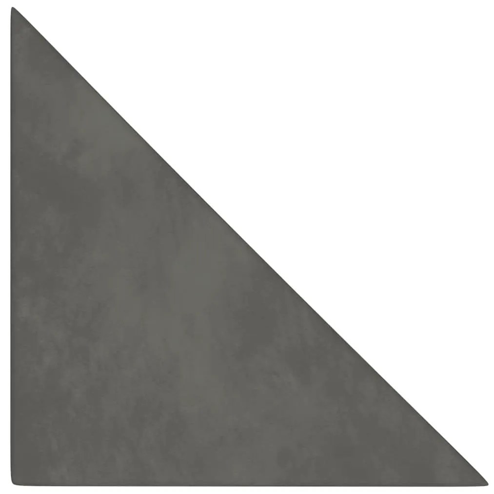 Painel de parede 12 pcs 30x30 cm veludo 0,54 m² cinza-escuro