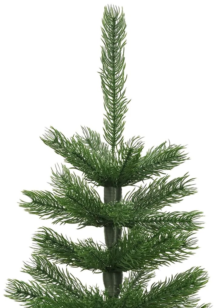 Árvore de Natal artificial fina com suporte PE 150 cm