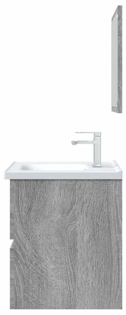 2 pcs conjunto móveis WC derivados de madeira sonoma cinza