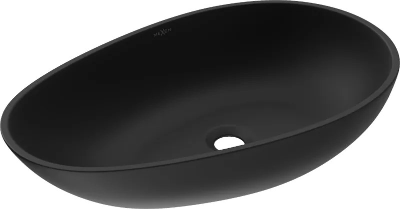 Mexen Nora lavabo de superfície de conglomerado 60 x 36 cm, preto - 23056071