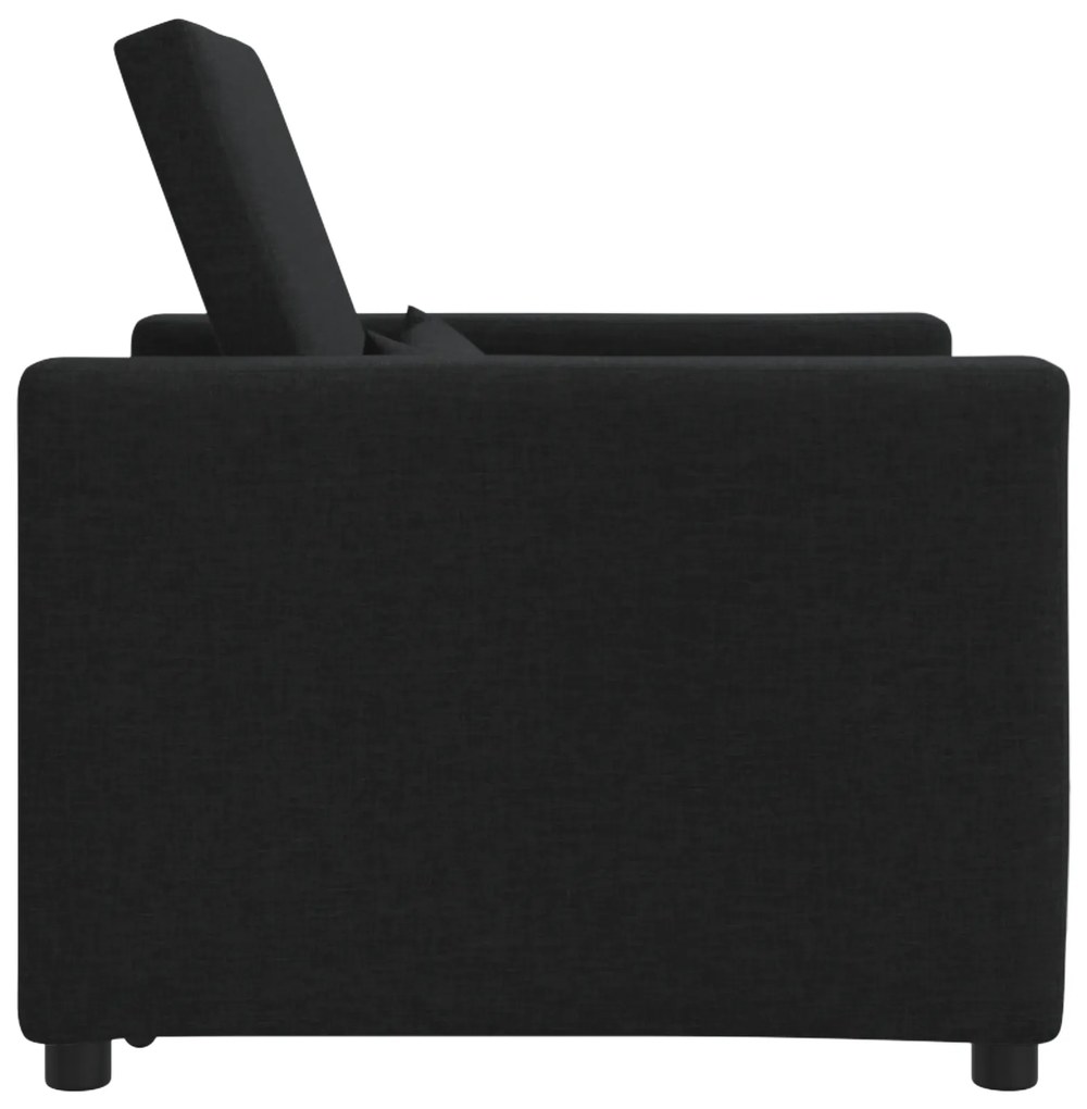 Sofá-Cama Convertible 3 em 1 Preto