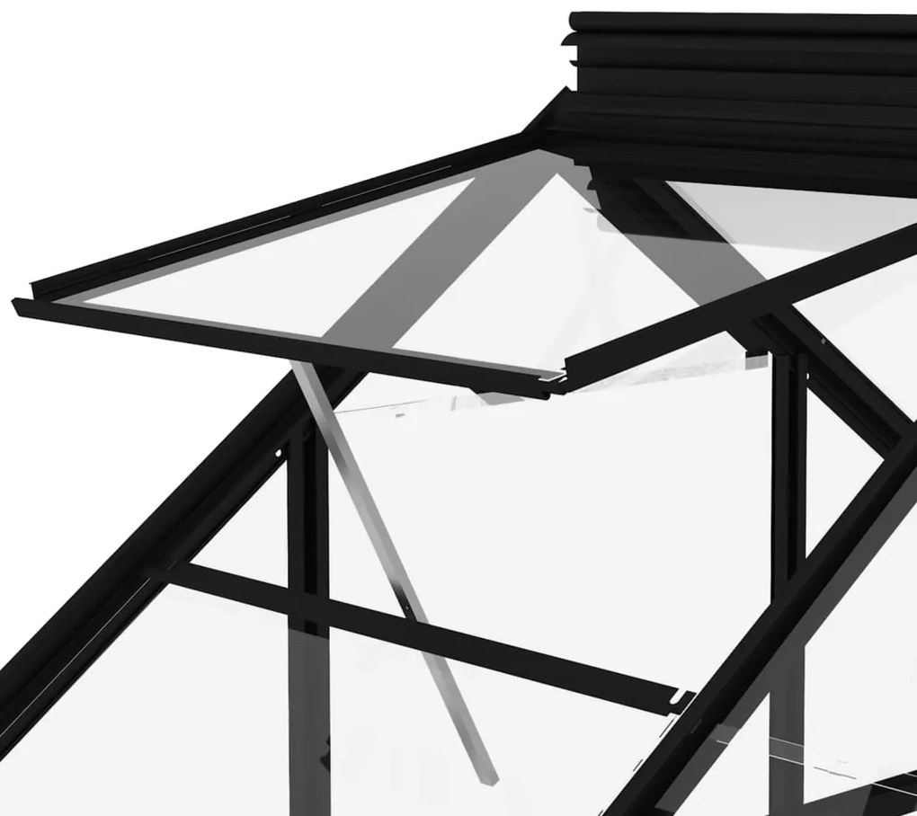 Estufa 155x298x191 cm alumínio e vidro antracite