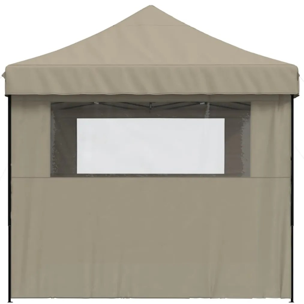 Tenda p/ festas pop-up dobrável c/ 3 paredes cinza-acastanhado