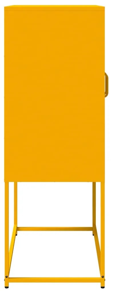 Aparador alto 68x39x107 cm aço amarelo mostarda